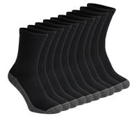 10 Pairs Men's Work Socks Heavy Duty Thick Heel and Toe Protection Cotton Rich Crew Calf Men’s Boot for Hiking- Enhanced Support Comfort -Size UK (6-11)