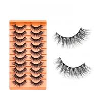 10 Pairs Natural False Eyelashes with Free Glue & Remover - Lightweight, Reusable Lashes for Everyday & Glam Looks - Eyelash Extension Set for Beginners & Professionals-W81-11