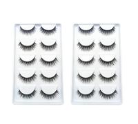 10 Pairs Natural Realistic Fake Eyelashes, 3d Makeup Accessory