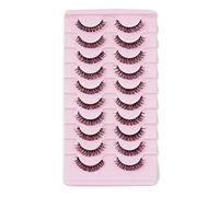 10 Pairs New Large Curling False Eyelashes Handmade Fluffy Eyelashes Lashes European Eye P6J8 Thick Reusab False And