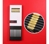 10 Pairs Non-Slip Fiberglass Chopsticks, Reusable Chopsticks Gift Set Dishwasher Safe, Easy to Use and Clean, Square Lightweight for Home Kitchen, Hotel, Restaurant Dining Tools (Golden clover)