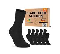 10 Pairs of Diabetic Socks for Men & Women without Elastic Waistband & Without Seam Made of Cotton Diabetic Socks with Comfort Waistband without Rubber, black, 43-46