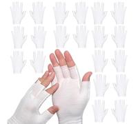10 Pairs of Fingerless Cotton Gloves for Dry Hands, Cotton Gloves, Summer Half Finger Anti-UV Protection, Thin Sun Protection Mittens Gloves for Driving, Unisex