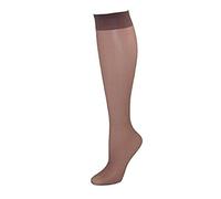 10 PAIRS Of Ladies POP SOCKS KNEE HIGH Tights 15 Denier Comfort Top Shoe Size3-8 (Natural)