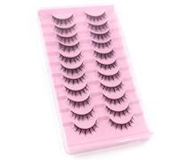 10 Pairs Of Natural-Looking, Thin, Short False Lashes, Lightweight And Reusable For An Everyday Look.