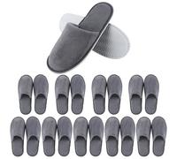 10 Pairs of Spa Slippers, Disposable Hotel Cotton Velvet Closed Toe Slippers for Home, Bedroom, Bathroom, Indoor, Hotel or Commercial Use(Grey)
