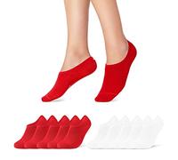 10 Pairs of Trainer Socks for Men and Women, Black, White, Grey, Cotton, red, 39-42