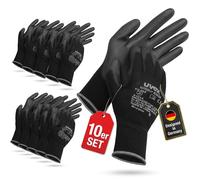 10 pairs of Uvex Unipur 6639 protective work gloves with PU coating against mechanical risks, EN 388