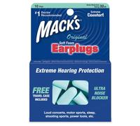 (10 Pairs / Pack) Mack's Original Soft Foam Earplugs MACKS Sleeping Studying Travelling Ear Plugs