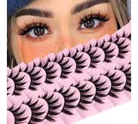 10 Pairs Pack Manga Anime False Eyelashes 3D Mink Eyelashes Thick Long Multilayer Fluffy,Dramatic False Eyelashes