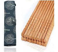 10-Pairs Reusable Bamboo Chopsticks Set, Travel Chopsticks with Case Reusable Chinese Korean Japanese Bamboo Portable Chopsticks Utensil Dishwasher Safe
