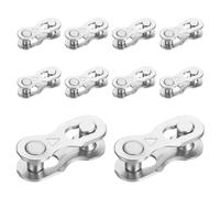 10 Pairs Reusable Bicycle Missing Link Chain Connector for 6 7 8 9 10 Speed Chains, Stainless Steel Quick Release Link for Mountain and Road Bikes, Easy Install Tool-Free Silver Clips