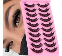 10 Pairs Russian Volume Eyelashes DD Curl Faux Mink Lashes Long Fluffy Soft Wispy Eye Lashes Reusable Natural Look Eyelashes Extension(DD Curl |15-18MM)