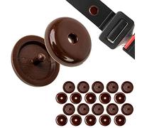 10 Pairs Seat Belt Stop Buttons - Plastic Replacement Rivets for Seat Belt Buckle Position, Universal Spare Parts for Car Seat Belts, Brown