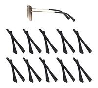10 Pairs Silicone Eyeglass End Tips, Anti-Slip Glasses Temple Tip Covers Ear Sock Pieces for Thin Metal Eyeglass Legs, Soft Skin-Friendly Arm Covers Replacement Sleeves for Prescription & Sunglasses