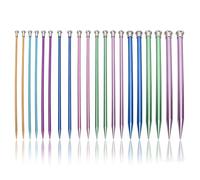 10 Pairs Straight Single Point Aluminum Knitting Needle Set, Aluminum Metal Knitting Needle Set, Colored Straight Single Pointed Knitting Needles 25 Cm, Yarn Weaving Tool for Making Sweater