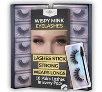 10 Pairs VOVU False Eyelashes Lash Clusters Natural Look - Invisible Soft Band Mink Fluffy Wispy Lashes- Eyelash Extensions Kit - Magnetic Lashes Cat Eyes - Fake Lashes pestañas postizas naturales
