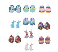 10 Pairs Water Drop Rabbit Leather Ears Women Trendy Hoops Jewelry Bridesmaid Funky Costume Studs Halloween Decoration Drop Earrings Fashion Earrings Decorative Ear Pendant