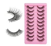 10 Pairs Wispy False Eyelashes Lightweight Faux Mink Eye lashes, Bold Curl & Root-Clear Design False Lashes Medium Length Perfect for Diary Makeup Evening Parties Photography Dates(14mm)
