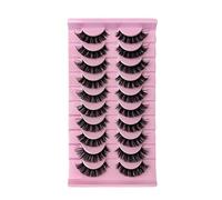 10 Pairs Wispy False Eyelashes Pack, Natural Fluffy Strip Lashes, Lightweight Reusable Fake Lashes for Daily Makeup, Party & Beginners