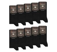 10 Pairs Women & Men Comfort Socks without elastic strap without seam with comfortable elastic around the ankles Cotton Black Navy Denim (6-8, 10 x Black)