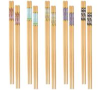 10 Pairs Wooden Chopsticks Reusable, 9.45 Inch Chinese Bamboo Chopsticks Dishwasher Safe Non Slip Japanese Chop Sticks for Asian Dishes Sushi Rice Noodles