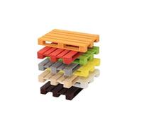 10 Pallets Type Europe - H0 Scale 1:87 - 9 Colours to Choose From - Made in Alsace - Precision Details - Diorama Prestige (Yellow Handling)