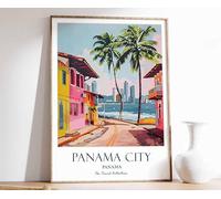 10 Panama City Print Panama City Travel Poster Panama Travel Poster Tropical Decor Latin Decor Poster A5 - Wall Art Home Decor Movie Poster Canvas Film Cinema Retro Vintage Cult Classic Nostargic Sag