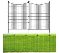 10 Panel No Dig Dog Fence - 40 in(H) X 23.6 ft(L) Decorative Tall Garden Animal Barrier With Rustproof Metal Wire Edging and Temporary Fencing Stakes