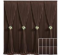 10 Panels Brown Backdrop Curtain for Parties Wedding Wrinkle Free Brown Photo Curtains Backdrop Drapes Fabric Decoration for Birthday Party Baby Shower 50ft(W) x 10ft(H)