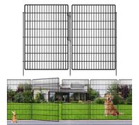 10 Panels Garden Fencing Animal Barrier with Lock, 40 in(H) X 24 ft(L) Dog Fence Outdoor for Yard Rustproof No Dig Decorative Tall Garden Fence Metal Wire Panel Border Rabbit Ground Stakes Fencing
