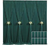 10 Panels Hunter Green Backdrop Curtain for Parties Wrinkle Free Dark Green Photo Curtains Backdrop Drapes Fabric Decoration for Weding Baby Shower Birthday Party Photography 50ft(W) x 10ft(H)