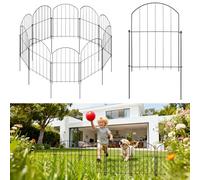10 Panels No Dig Decorative Garden Fence,61cm H x 3.3m L Metal Garden Fence Panels,Rust-Resistant Animal Barrier Fence for Small Dogs & Rabbits,Outdoor Temporary Metal Fencing for Garden,Yard, Patio