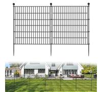 10 Panels No Dig Garden Fence Blocker for Outdoor Yard Decorative, 32 in(H) X 23.6 ft(L) Animal Barrier Fencing Rustproof Metal Wire Panel Border for Dog, Rabbits, and Patio Temporary Ground Stakes