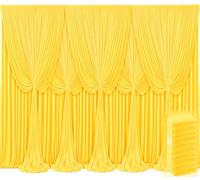 10 Panels Yellow Backdrop Curtains for Wedding Party Wrinkle Free Backdrops Curtain Drapes Fabric Decorations Photo Back Drop Cloth for Baby Shower Photography Stage Reception 50ft(W) x 12ft(H)