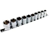 10 Pc 1/2inch 6 Sided Shallow AF Sockets on Rail SS208