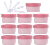 10 PC 50ml Pink Mask Mixing Bowl Empty 50g Plastic Storage Jars with Inner Liner for Storage Body Hand Face Cream Lotion Gel 5X Spatula(Roze,50ml)
