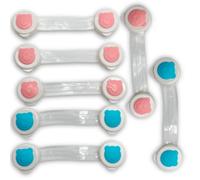 10 pc Baby Child Kid Safety Lock Cupboard Cabinet Wardrobe Door Fridge Safe Box Drawer - Blue Panda