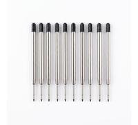 10 Pc Black Ink Pen Refills Medium Tip for Parker Jotter & G2 Style Pens | 9.9cm long ballpoint refills with smooth ink flow, universal replacement inserts for daily office study writing