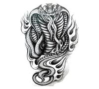 10 Pc Cobra Snake Tattoo - Black Body Temporary Fake Tattoo