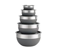 10 Pc Covered Stainless Steel and Silicone Mixing Bowl Set (Gray)