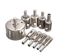 10 Pc Diamond Hole Saw Set for Tile & Granite, 8-50mm Core Drill Bit with Depth Stop, for Porcelain, Marble, Glass, Stone