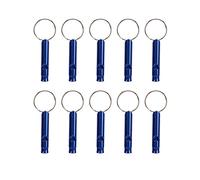 10 Pc Emergency, for Life Saving Hiking Camping and Pet Training Whistle Survival Super Loud Outdoor Safety (Blue)