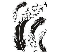 10 Pc Feather Bird Temporary Tattoo Fake Tattoo