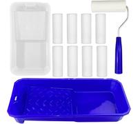 10 Pc Foam Mini Paint Roller Set,Roller Sets for Painting,8 Pc 4 Inch Small Paint Roller and 2Pc Tray,for Painting Wood & Metal,Skirting, Window Sills,Doors