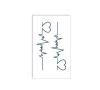 10 Pc Heartbeat Tattoo Motifs In Black - Temporary Skin Tattoo