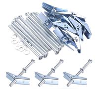10-Pc M6 Plasterboard Spring Toggle Bolts & Drywall Screws (M6×100 mm)