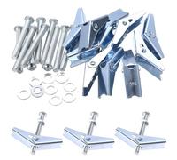 10-Pc M6 Plasterboard Spring Toggle Bolts & Drywall Screws (M6×50 mm)