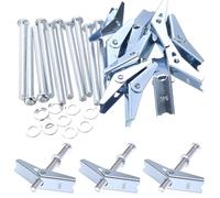 10-Pc M6 Plasterboard Spring Toggle Bolts & Drywall Screws (M6×75 mm)