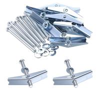 10-Pc M8 Plasterboard Spring Toggle Bolts & Drywall Screws (M8×75 mm)